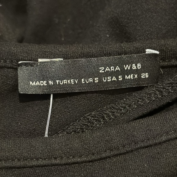 Zara W&B Women’s Small Midi Dress 2/3 Long Sleeve Small Back Cutout - Picture 5 of 5